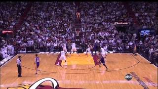 Dwyane Wade Amazing Save Leads To Norris Cole With The Alley Oop Pass To LeBron James vs Lakers
