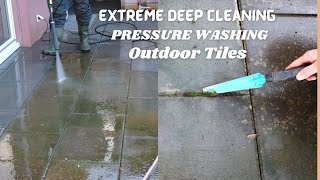 Extreme Deep Cleaning | Pressure Washing Concrete Tiles and Patio |