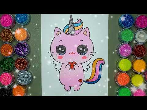 Video Mèo Có Sừng kỳ Lân✍ Vẽ Và Tô màu Tranh Cát Động Vật ????... - youtube