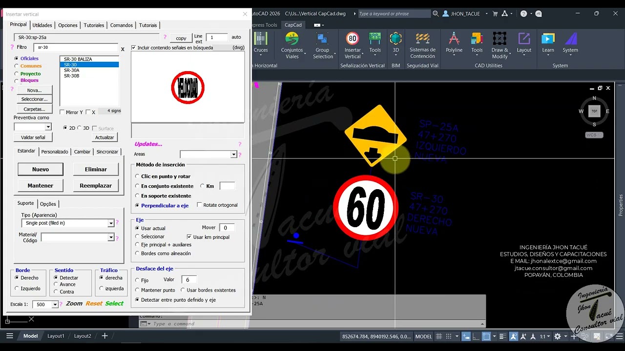 Señalizacion Vertical AutoCAD y Civil 3D - (Plugin CapCad Colombia)