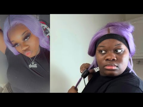 INSTALLING a PURPLE WIG for the FIRST TIME 💜💜 - YouTube