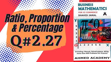 Business Math Q#2.27 For I.Com Part I Shahid Jamal Sindh Board.