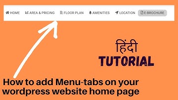 How to add Menu-tabs on your wordpress website home page