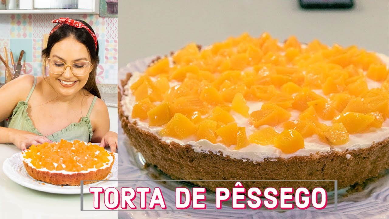 SOBREMESA CREMOSA DE PÊSSEGO | TORTA DE PÊSSEGO DELICIOSA