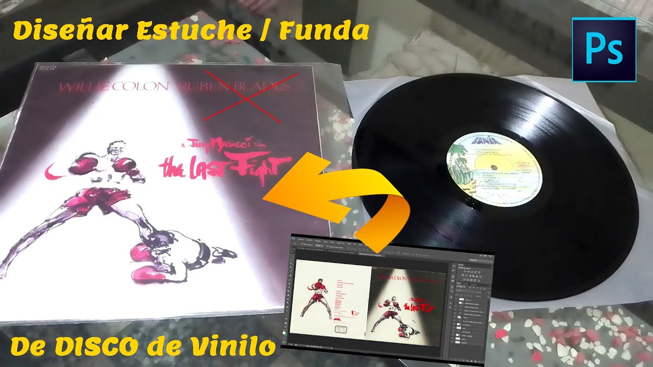 Restaurar - Diseñar estuche/funda de disco de vinilo (LP 12), Photoshop 