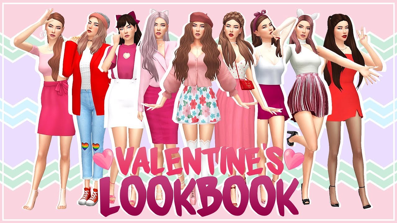 VALENTINE'S DAY LOOKBOOK 💕 +115 CC LINKS! | The Sims 4 | Create a Sim ...