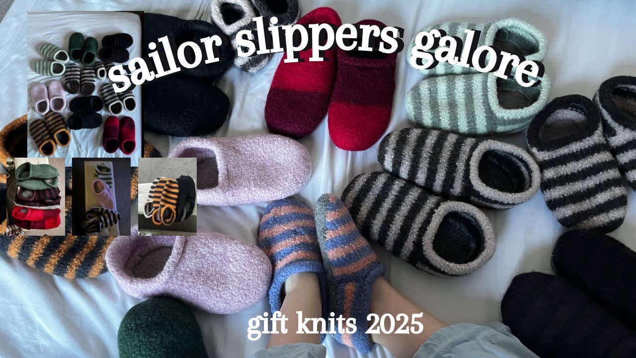 10! sailor slippers project vlog | gift knitting 2025