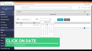 HOW TO ADD A HOLIDAY IN YOUR DATABASE : AQUA HRMS TUTORIALS