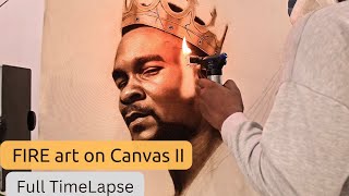 Fire art process on canvas: My Pyro-Fusion Technique  | Alex Peter Idoko