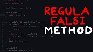 1.2.1 Regula-Falsi Method Implementation | Coding Tutorial | Numerical Methods