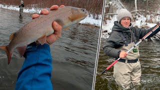 картинка: Взял Жену На Осеннюю Рыбалку. Приехали в Зиму! Река Вселяющая Страх!