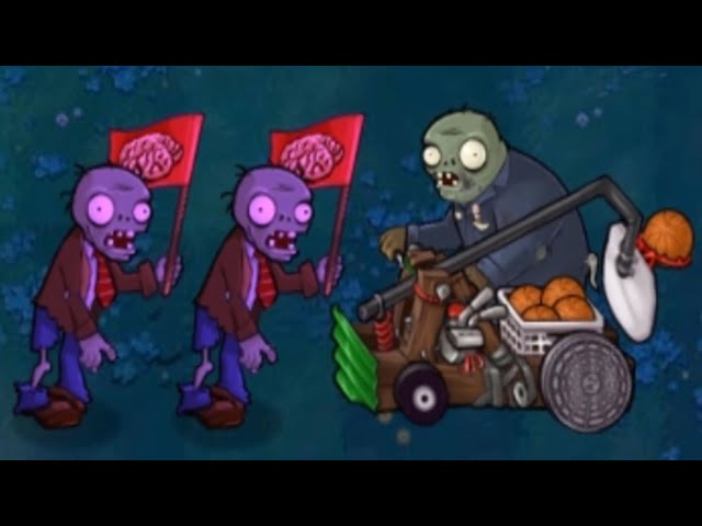 2 Flag Zombies vs 1 Catapult Zombie Fight // Plants vs Zombies