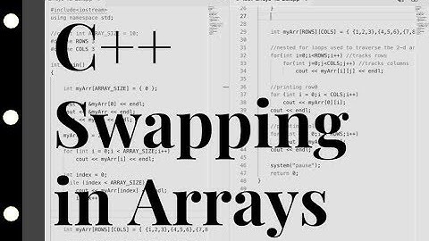 C++ Swapping Values in Arrays