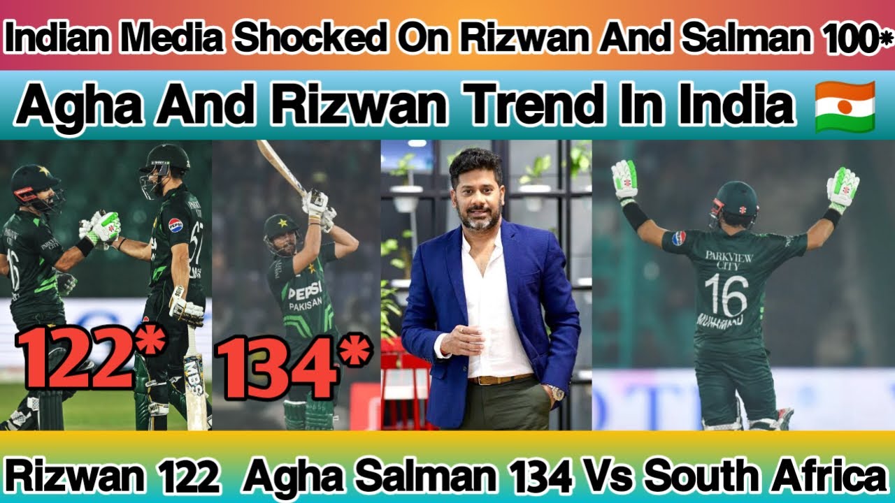 OMG Indian Media Shocked on Rizwan And Agha 262 Partnership Brilliant ...
