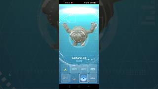 Evolving Geodude into Graveler in Pokémon GO #pokemongo