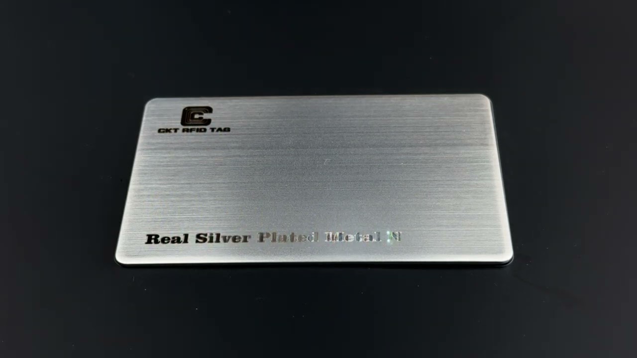 Personalized Brush Silver Metal Card Digital Business Card Tap vCard with QR code and Social Media