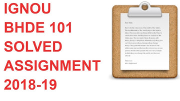 FREE IGNOU BHDE-101 SOLVED ASSIGNMENT 2018-19