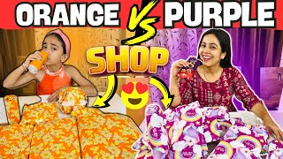 Shopping Only Purple Colour & Orange Colour😍Color Challenge😍One Color Challenge Vlog😍 Part -1