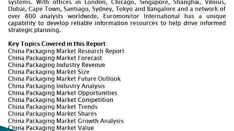 China Packaging Market Opportunities, Market Competition, Market Trends- Ken Research