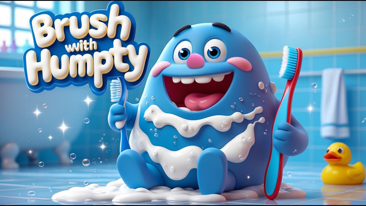 Brush with Humpty | Fun Toothbrush Routine for Toddlers | AI Cartoon for Kids