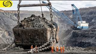 Open Pit Mining Machines Operating at Full Power