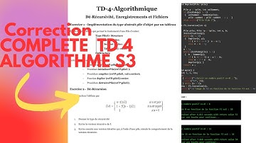 Correction TD4 Algorithme S3 - FSAC Casablanca | Solutions et Explications Détaillées