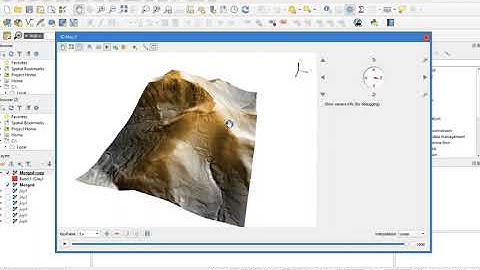 3D map view and hillshade of Lidar in QGis.