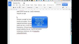 Word Cloud Generator Google Doc Add on