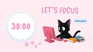 ⏰ The Pomodoro Cat Timer 4x30 minutes 🐾 Cozy Studying with Cats & Lofi Chill Vibes 📚