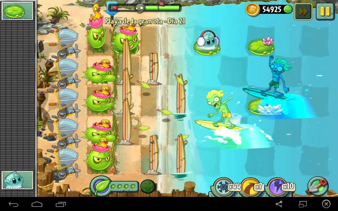Plants vs zombies 2 gameplay español - parte 142 Big Wave Beach nivel ...