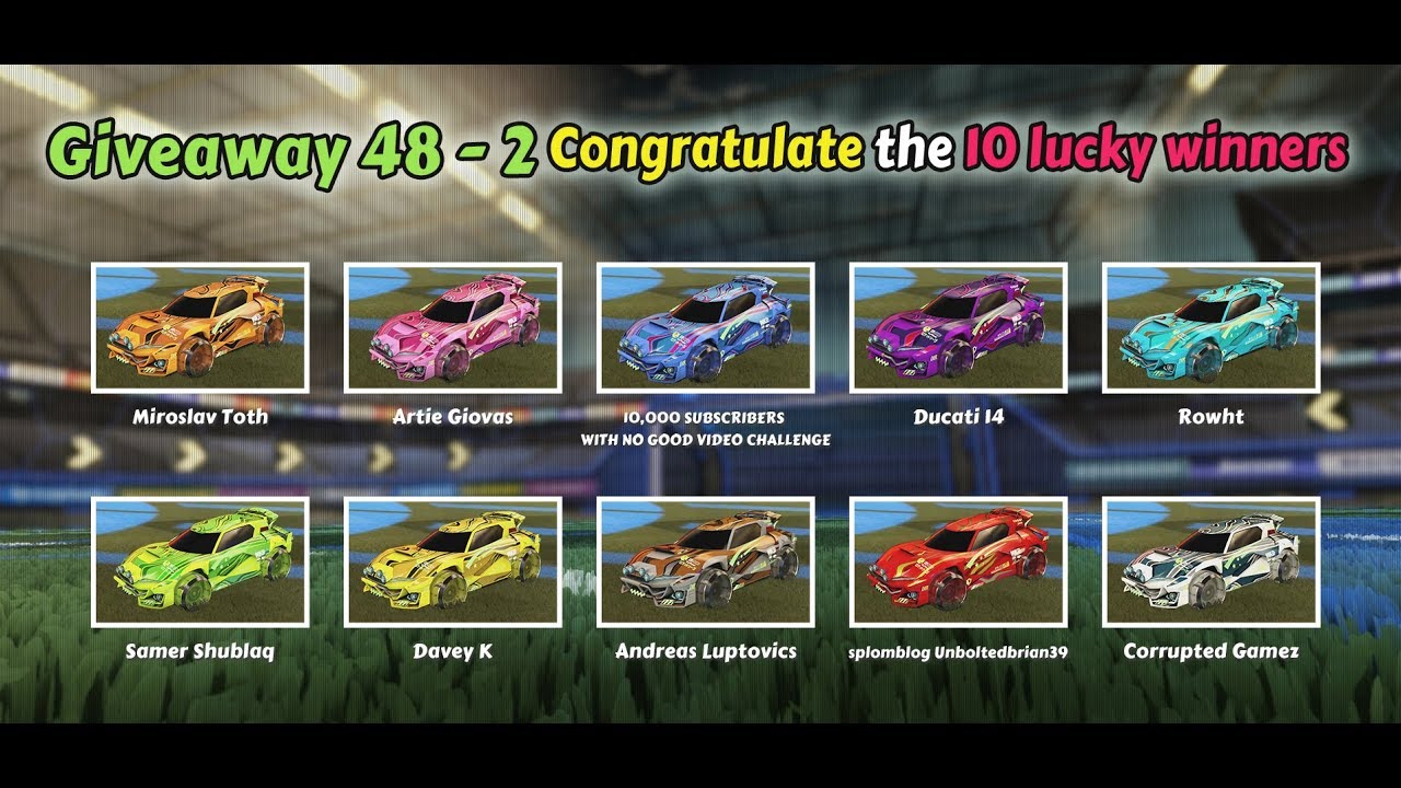 Congrats To 10 Winners of Rocket League Weekly Giveaway 48-2, Claim Your Rewards on RocketPrices.Com