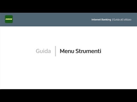 Internet Banking Credem - Menu strumenti