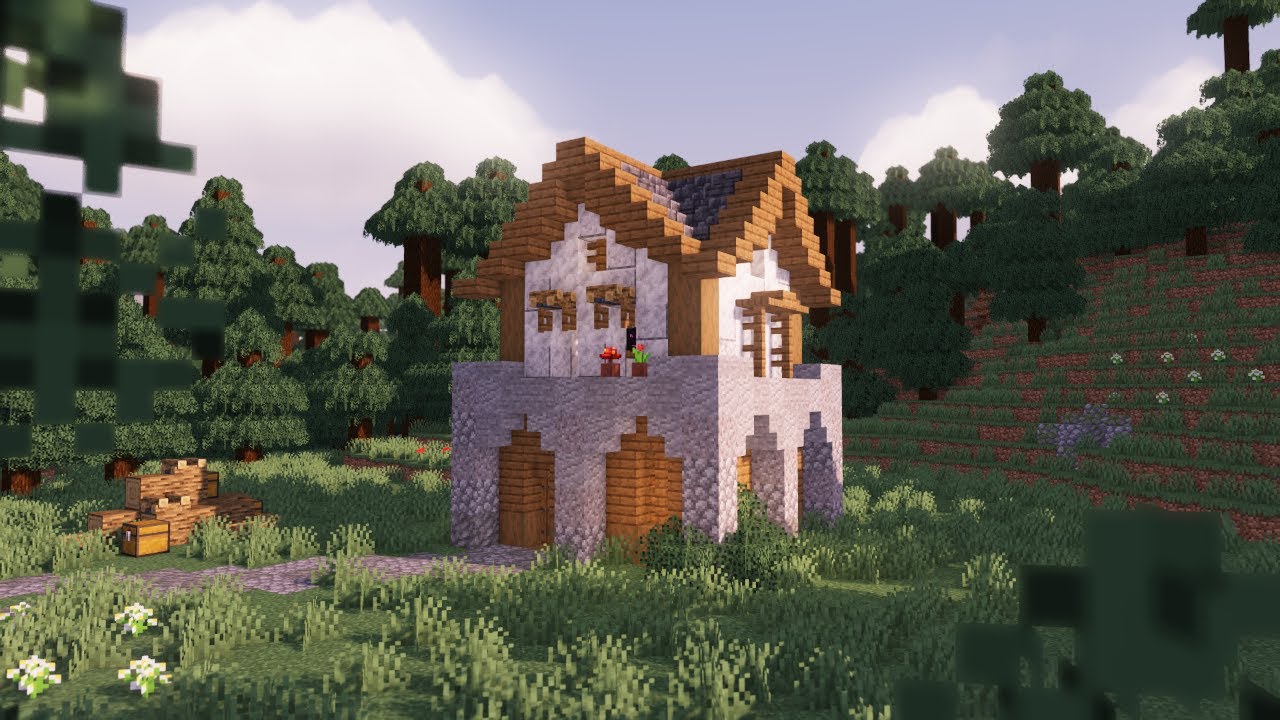 Simple Medieval Minecraft House Tutorial - YouTube
