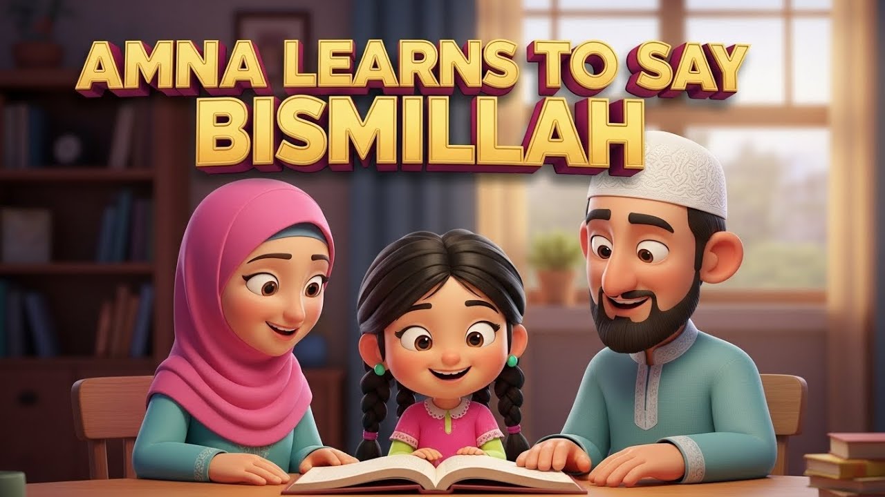 Amna Learns to Say Bismillah | Islamic Kids Cartoon | Moral Story for Children