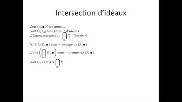 Structures algébriques partie 36 : Intersection d