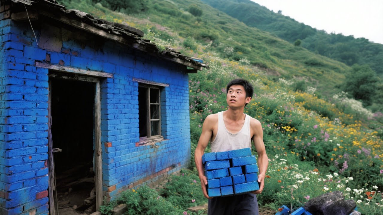 🏡0 Опытный мальчик превращает старый дом в сказочный дворик за 30 дней!#дом #ремонт#строительство