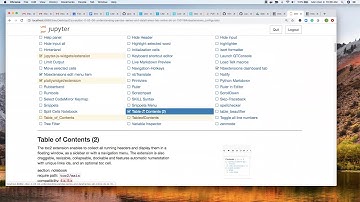 Table of Contents in Jupyter Notebook