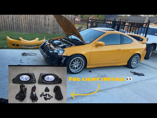 Complete Fog Light Kit For 2005-2006 Acura RSX – Clear Lens, Bezels, Switch & Wiring Harness 7 thumbnail image
