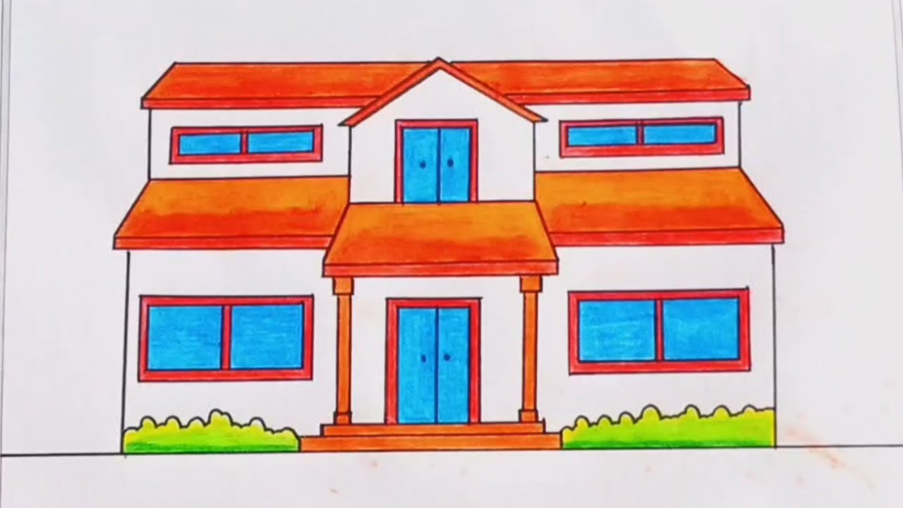 How to Draw a Beautiful House Step by Step | Easy House Drawing for Beginners