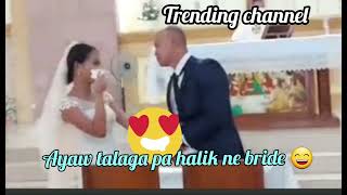 Bride Nahihiyang Halikan Sa Kanyang Groom