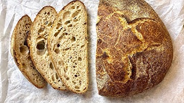 Скандинавский пшеничный хлеб на закваске с обжаренными зернами пшеницы