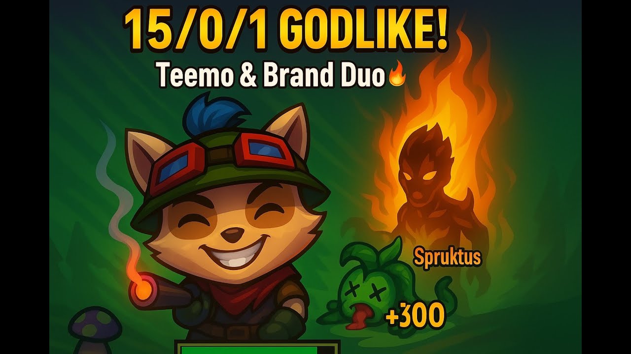 15/0/1 GODLIKE Teemo vs Cassiopeia 💥 | Teemo & Brand Duo Carry! (Unranked fun)