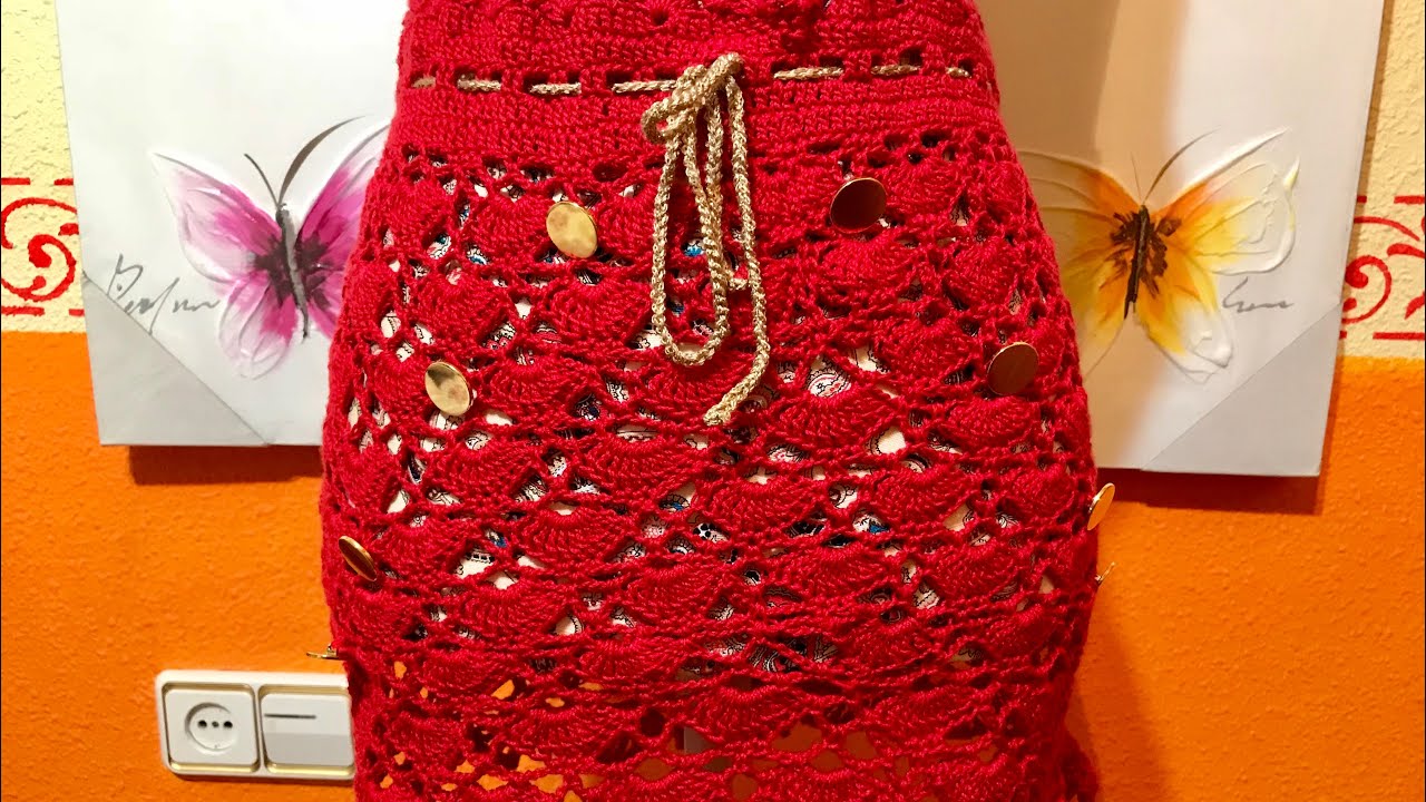 FALDA TEJIDA A CROCHET FACIL