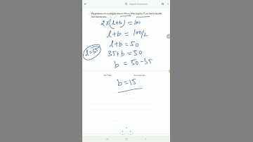 find the breadth and area of rectangle if length and perimeter are given