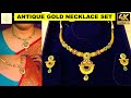 Antique gold necklace set  gold jewellery collection  vasundhra tanishq  jewellery gold