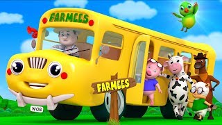 wheels on the bus nursery rhyme song for kids baby rhymes by farmees s02e248