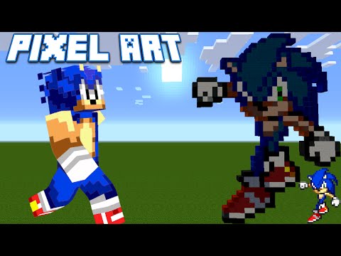 "Sonic, The Hedgehog" | Minecraft Pixel Art Tutorial - YouTube