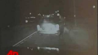 Raw Video: Near Miss During Traffic Stop