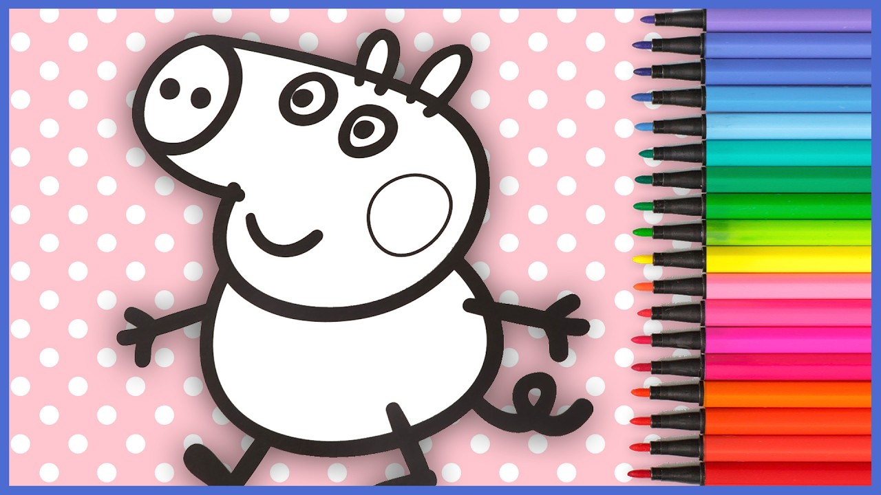 George et sa Voiture Peppa Pig | Coloriage Feutres de Peinture