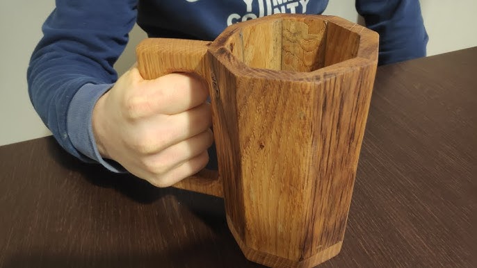 Usable wood beer mug 